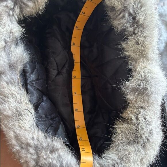 REAL RABBIT FUR HAT skully cap rare head piece accessory beanie scarf unisex - Picture 11 of 13